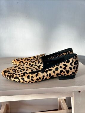 STEVE MADDEN Mablee Calf Hair Animal Print Loafers 6/36 Chic Career Dopamine